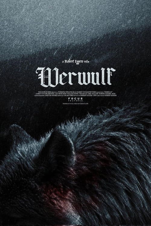 Poster for the film “Werwulf” shows the back and head of a dark, furry wolf against a misty, shadowy background. Streaming on IPTV Latino, the movie title appears in bold, gothic white font at the top.